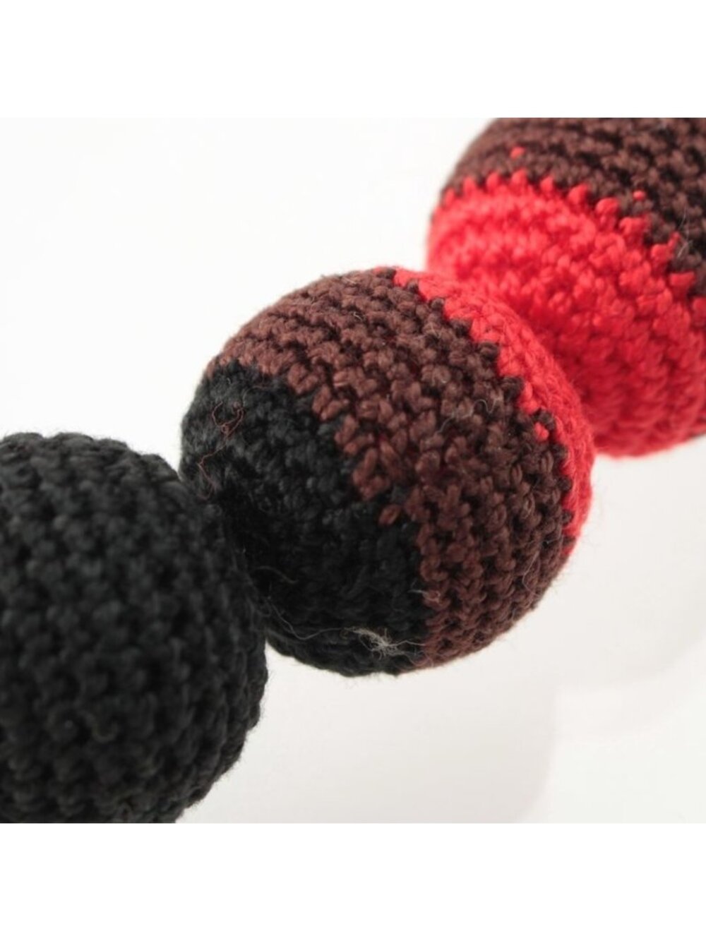 Prada Archive Knitted Crochet Necklace Black Red - Picture 6 of 10